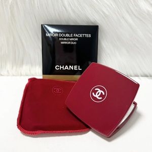 Chanel red compact mirror